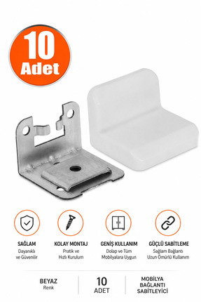 Badem10 Mobilya Eşya Dolap Askı Elemanı Montaj Bağlantı Sabitleme Sabitleyici...
