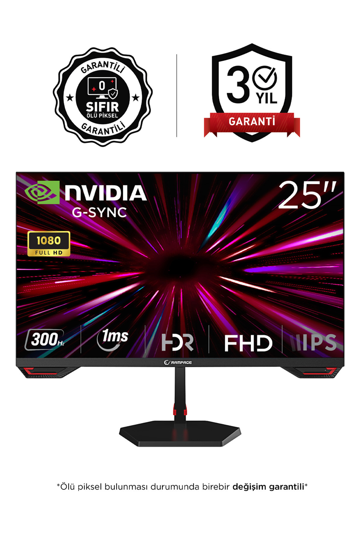 CRIMSON CR25R300F 25 300Hz 1ms CSOT FAST IPS FHD Freesync/G-Sync PC Flat Player Monitor