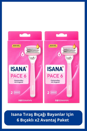 ISANA Tıraş Bıçağı Bayanlar Için, 6 Bıçaklı X2 Paket
