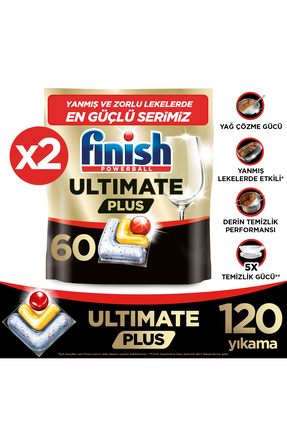 Finish Ultimate Plus Bulaşık Makinesi Deterjanı Kapsül Tablet Limon 120 Adet ...