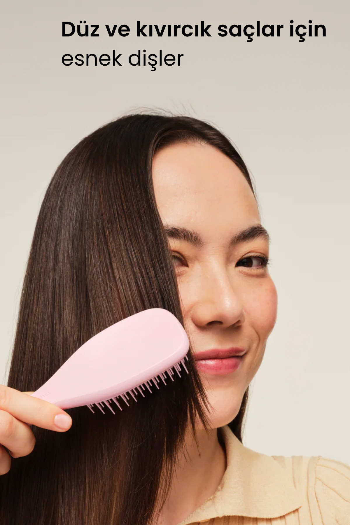 The Ultimate Detangler Millennial Pink Eletriklenme Önleyici Mini Boy Tarak(Düz - Kıvırcık Saçlar) — بژ TT/WET/MINI/MILPINK — تصویر 3 از 6