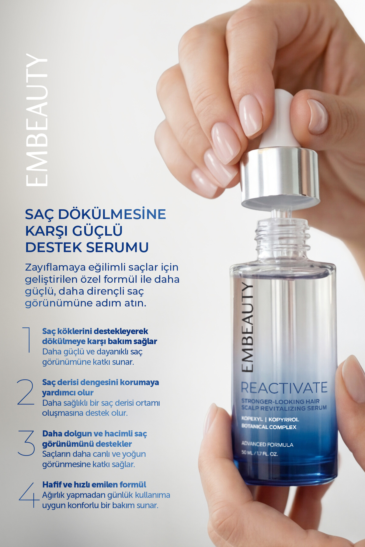 Reactivate Saç Uzatan & Dökülme Karşıtı Güçlendirici Complex Serum 50 ML — TYCF6E5E774636994BD524C00 — تصویر 2 از 7