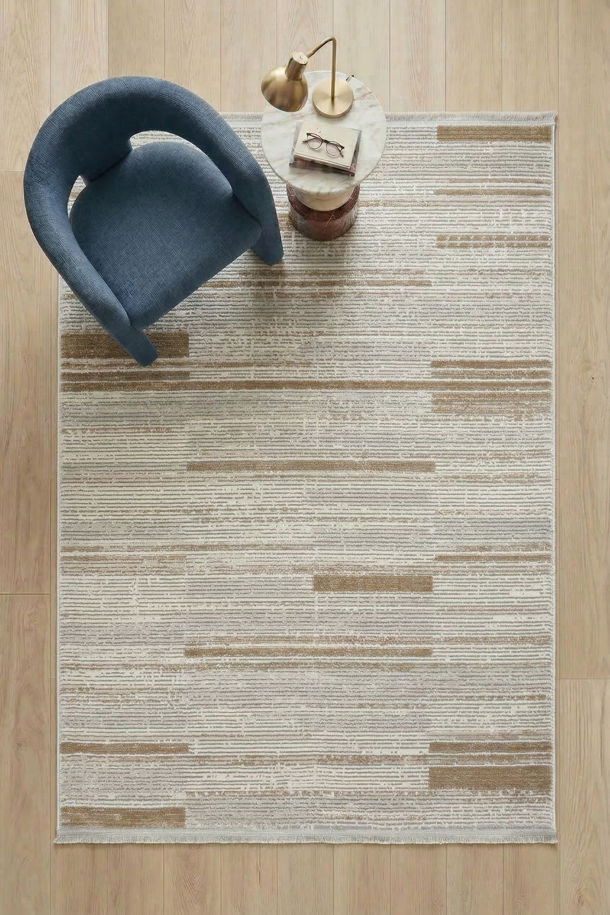 Nevada Grey Coffee Machine Rug Striped Colored Modern Soft Gloss Woven Living Room Living Room Rug