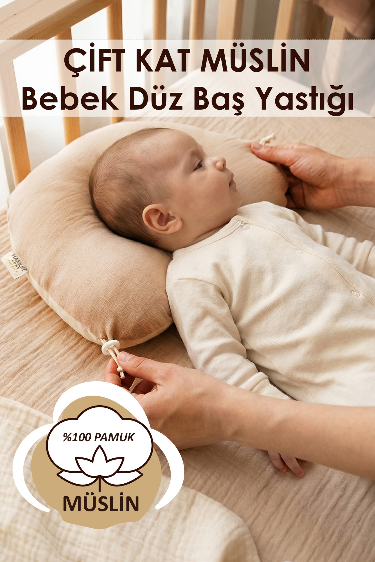Adjustable Flat Head Pillow Muslin Baby Pillow 100% Cotton Newborn Head Support Gas Sleep Cushion