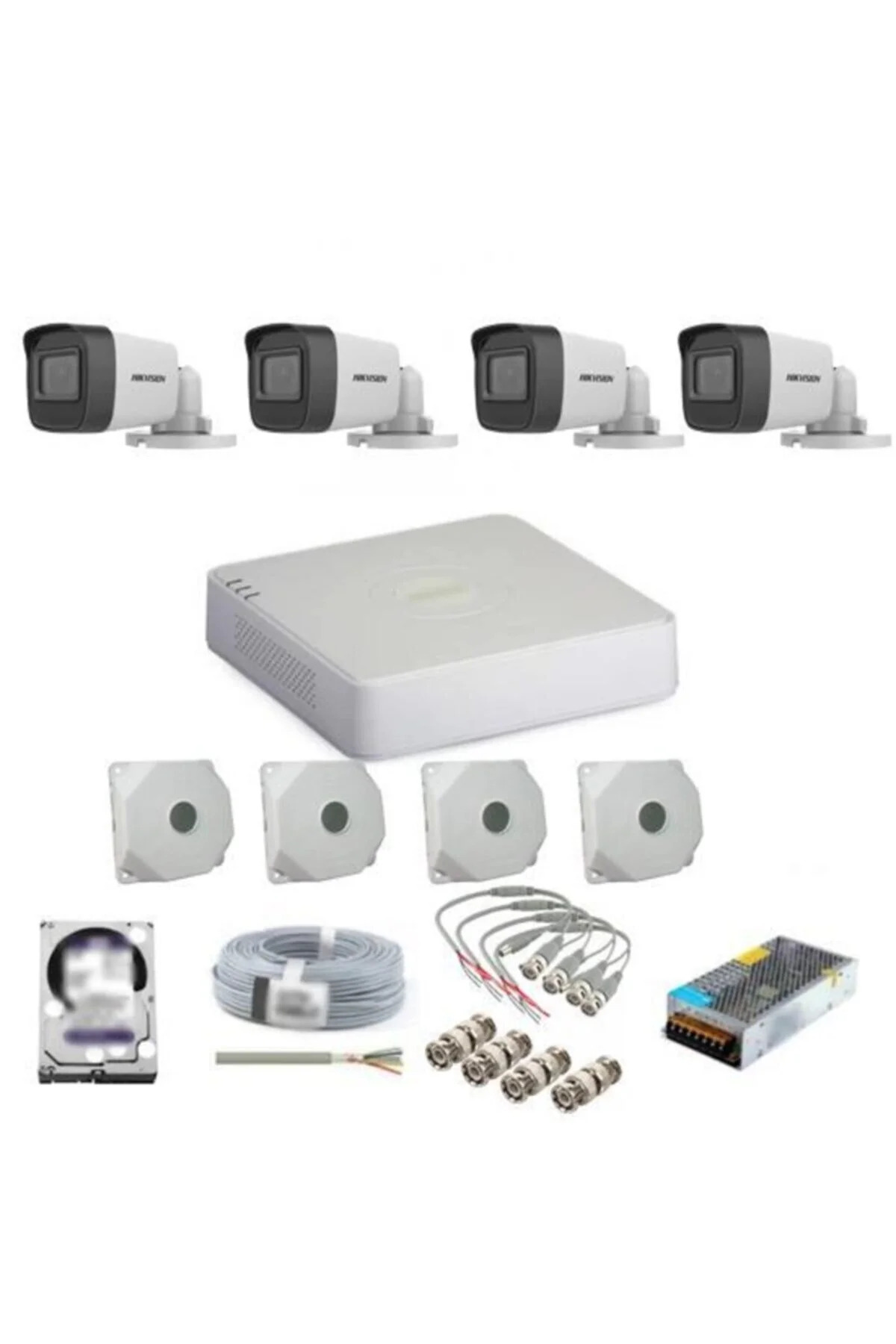 HPDECO 魚眼ミラー4点セット Hikvision 4 Kameralı Dış Ortam Güvenlik Kamera Seti - Fiyatı