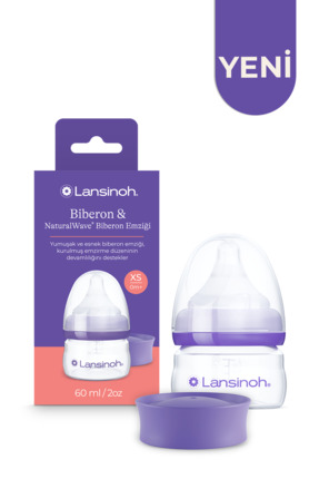 LANSINOH 60 ml Biberon ve NaturalWave® Biberon Emziği (0 Ay+)