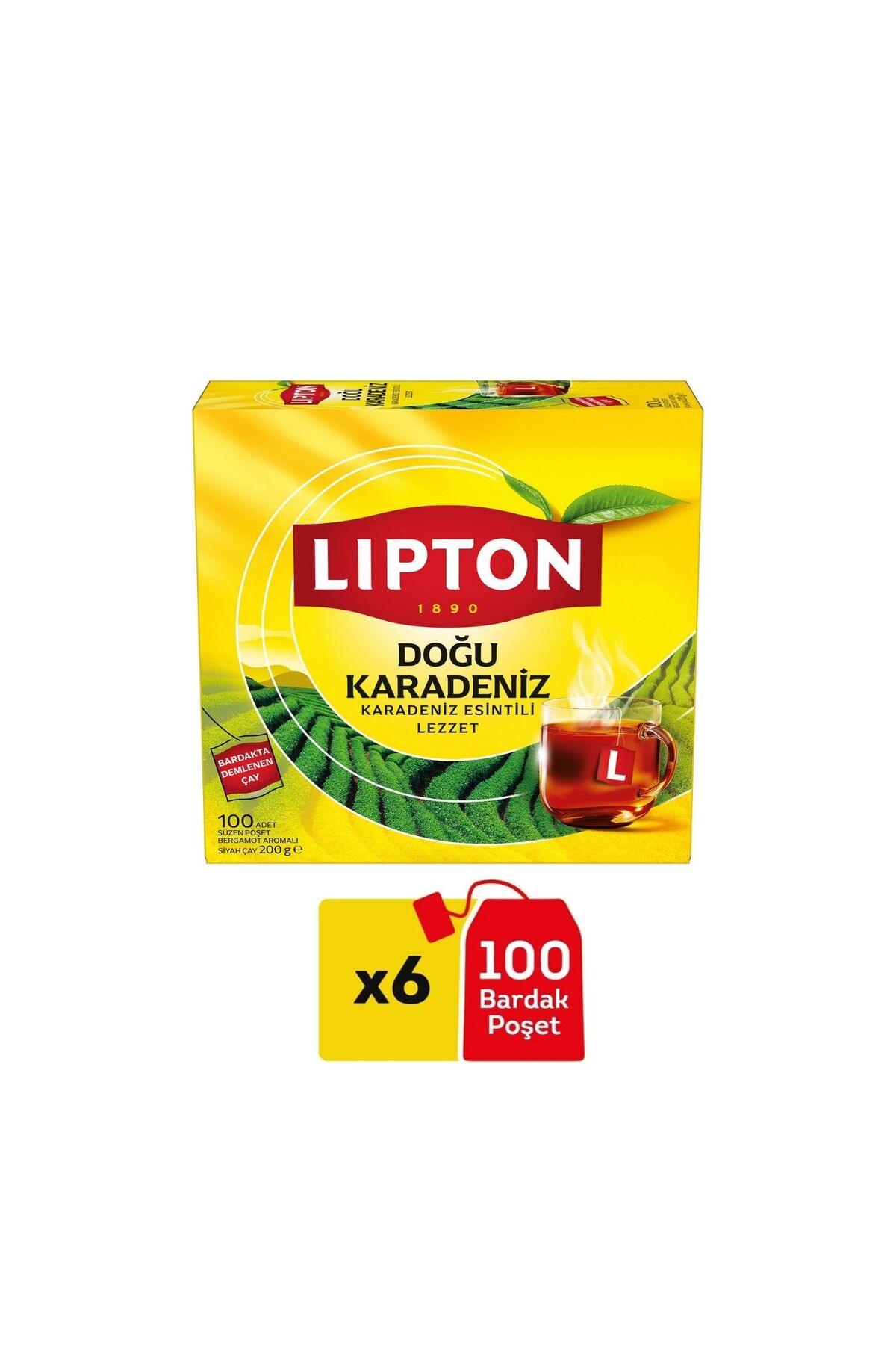 چای لیوانی عطر برگاموت منطقه شرقی دریای سیاه 100 عددی بسته 6 عددی