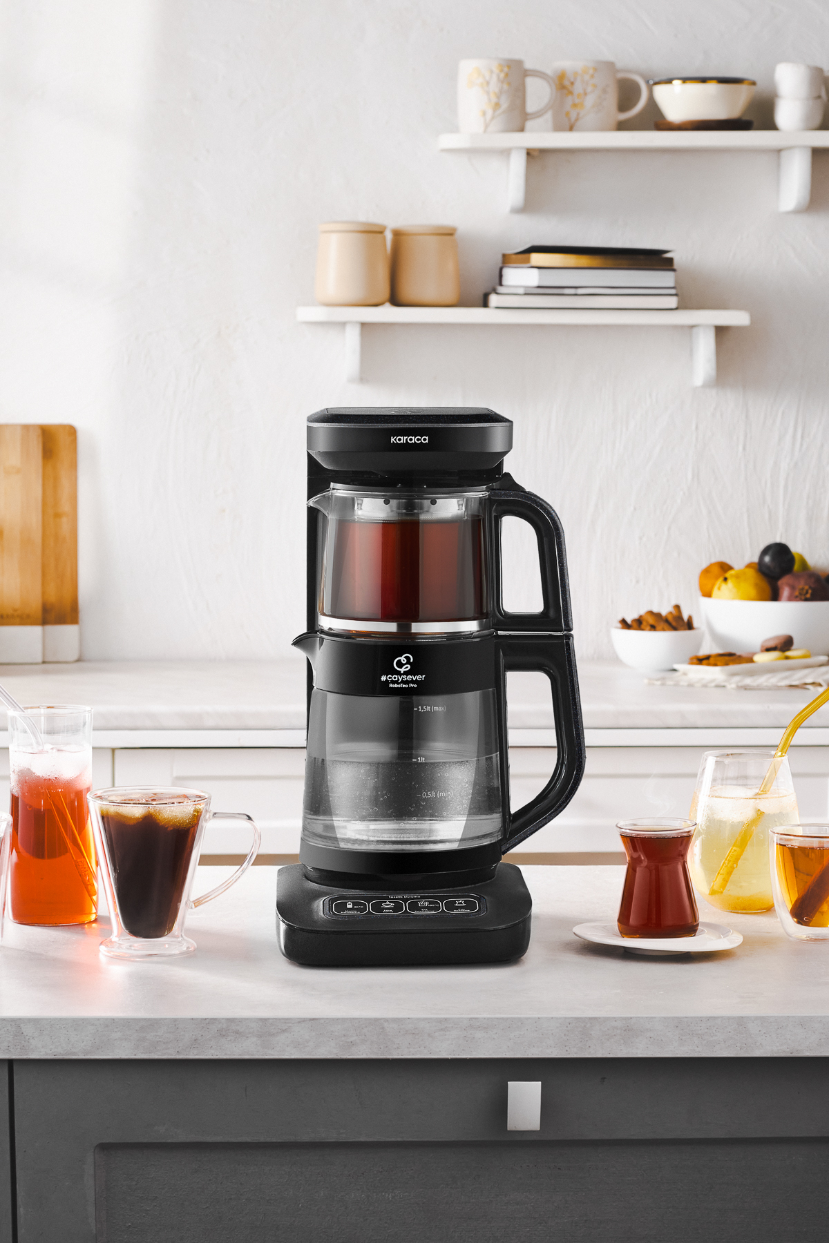 Robotea Pro Connect 4 in 1 Talking Glass Tea Maker Graphite