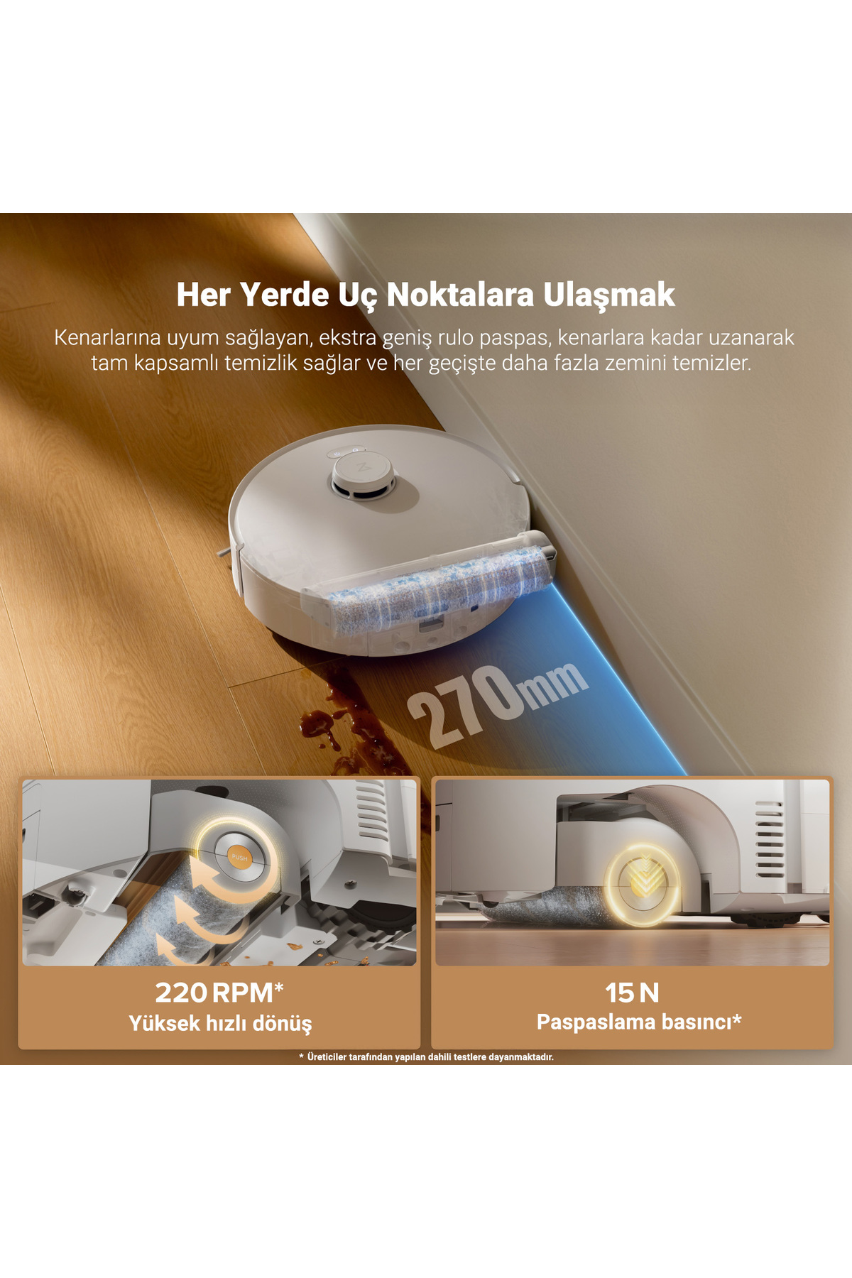 Qrevo Curv 2 Flow Akıllı Robot Süpürge 20.000 Pa - Beyaz 9