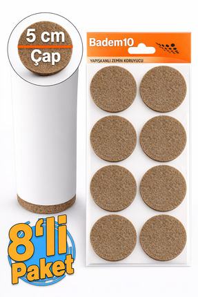 Badem10 Yapışkanlı Zemin Koruyucu Keçesi 50 Mm (8'Lİ PAKET) Masa Sandalye Mob...