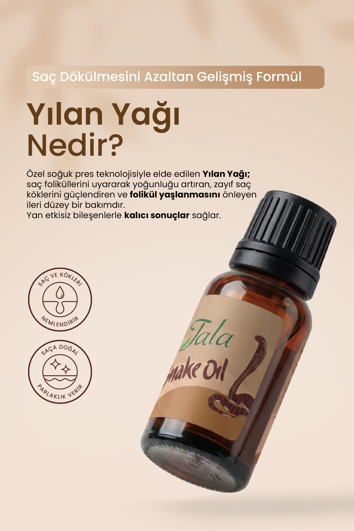 Yılan Yağı Saç Dökülmesi Karşıtı Saç Besleyici ve Onarıcı Saç Bakım Yağı 20 Ml — yılan1 — تصویر 3 از 9