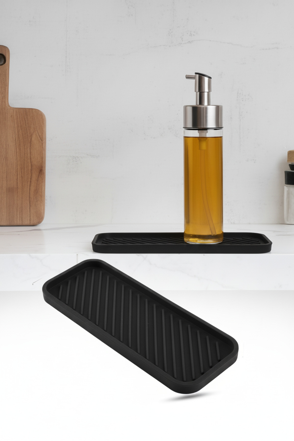 Black Color Silicone Lubricant Oil Bottle Vinegar Base Organizer Presentation Soap Bottle 23x10 Cm