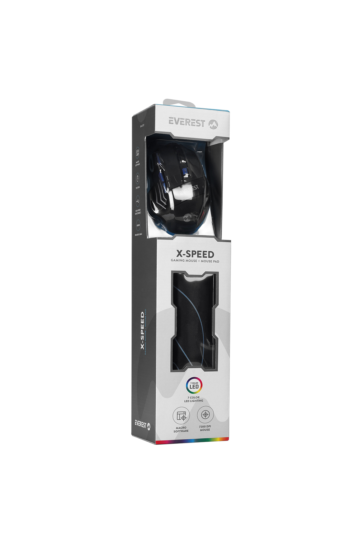 Sm-g23 X-speed 7200 Dpi Gaming Mouse+mouse Pad- yellow/silver