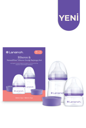 LANSINOH 60ml, 160ml ve XS, S Akışlı NaturalWave® Biberon Emziği Yenidoğan Ba...