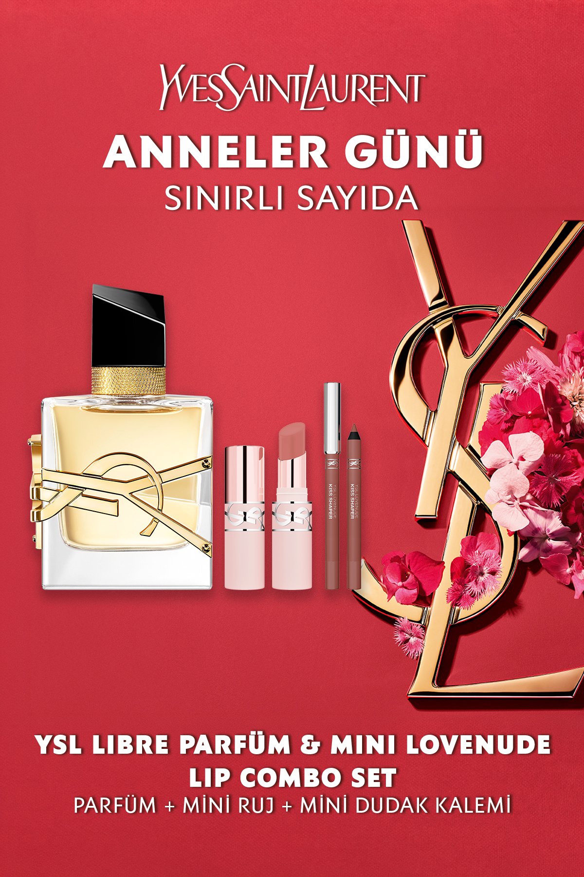 Yves Saint Laurent YSL LIBRE Parfüm Seti - Mini Lovenude Lip Combo 7829999999300