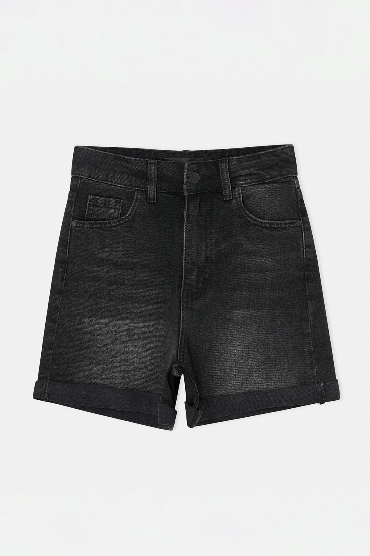 Drop by Trendyolmilla Antrasit Dar Kalıp Katlama Detaylı Kot Şort TDRSS26SR00015
