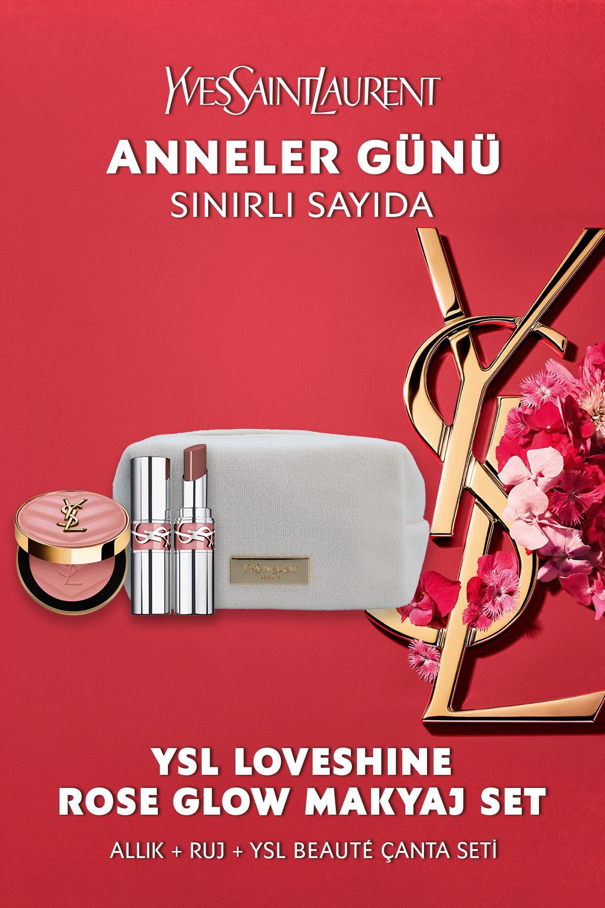 Yves Saint Laurent Rose Glow Çanta Hediyeli Makyaj Seti - Make Me