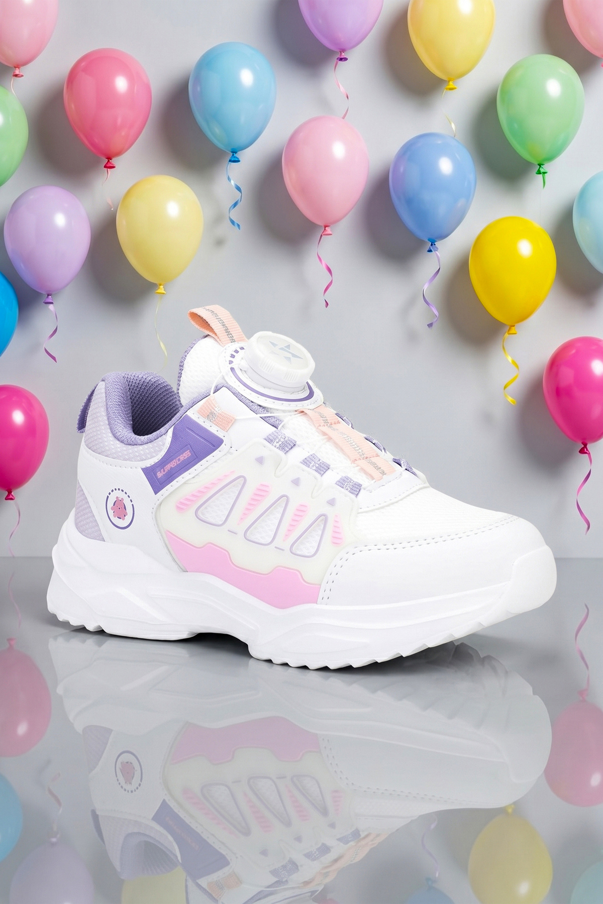 Kids DS Rubick Akıllı Bağcıklı Beyaz Mor Çocuk Sneaker Günlük Spor Ayakkabı