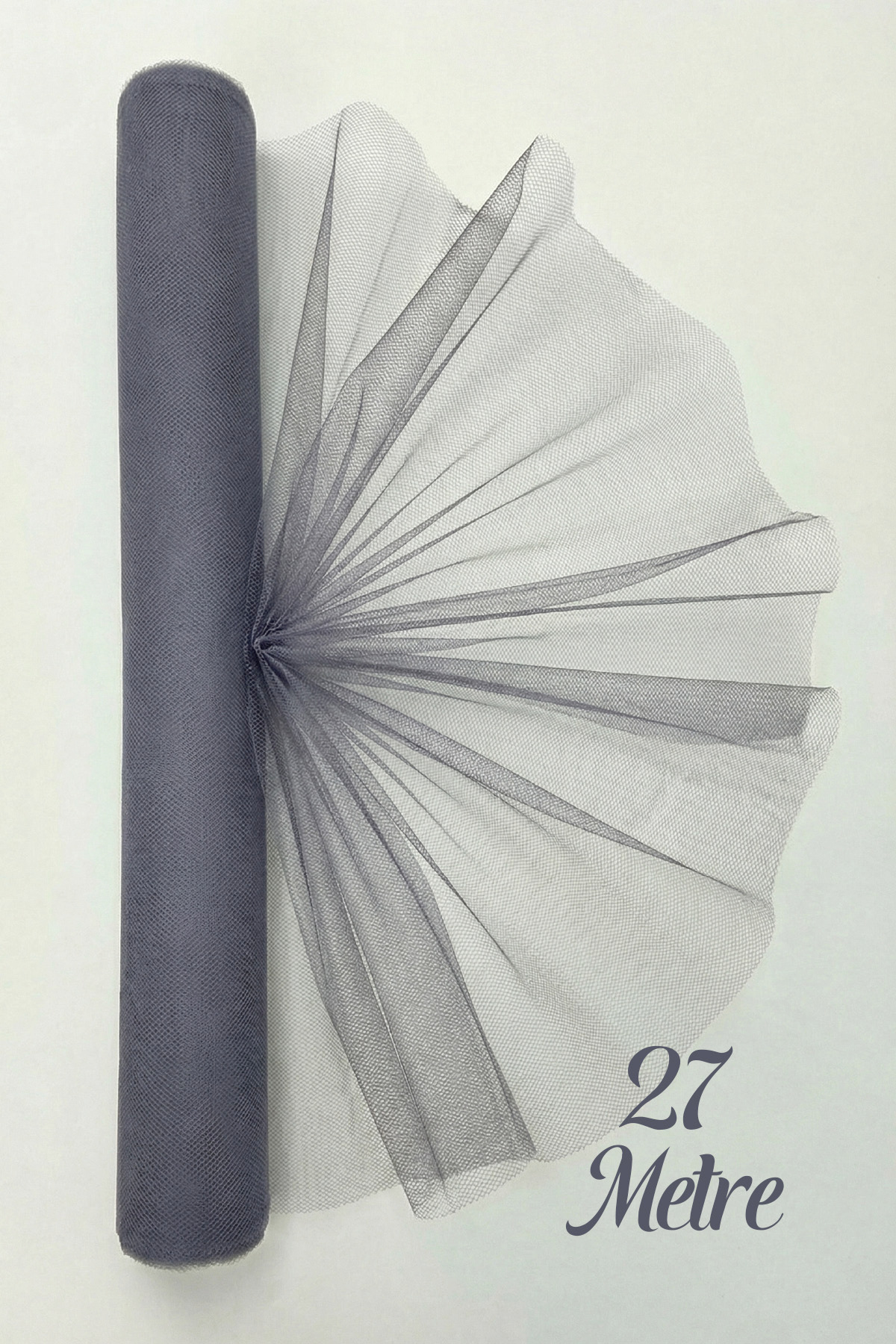27 Meters Iranian Greek Tulle Grey, Engagement Dowry Bundle Door Birthday Convoy Party Decoration, (Width 70cm)