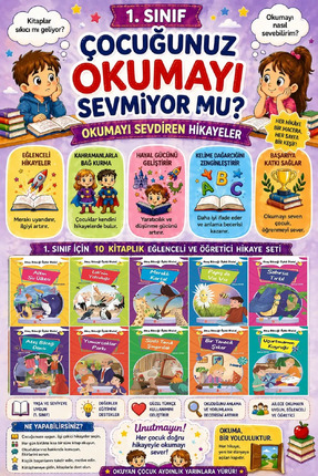 Ata Yayıncılık 1.Sınıf Okumayı Sevdiren 10 lu Hikaye Seti 2 (32 sayfa)