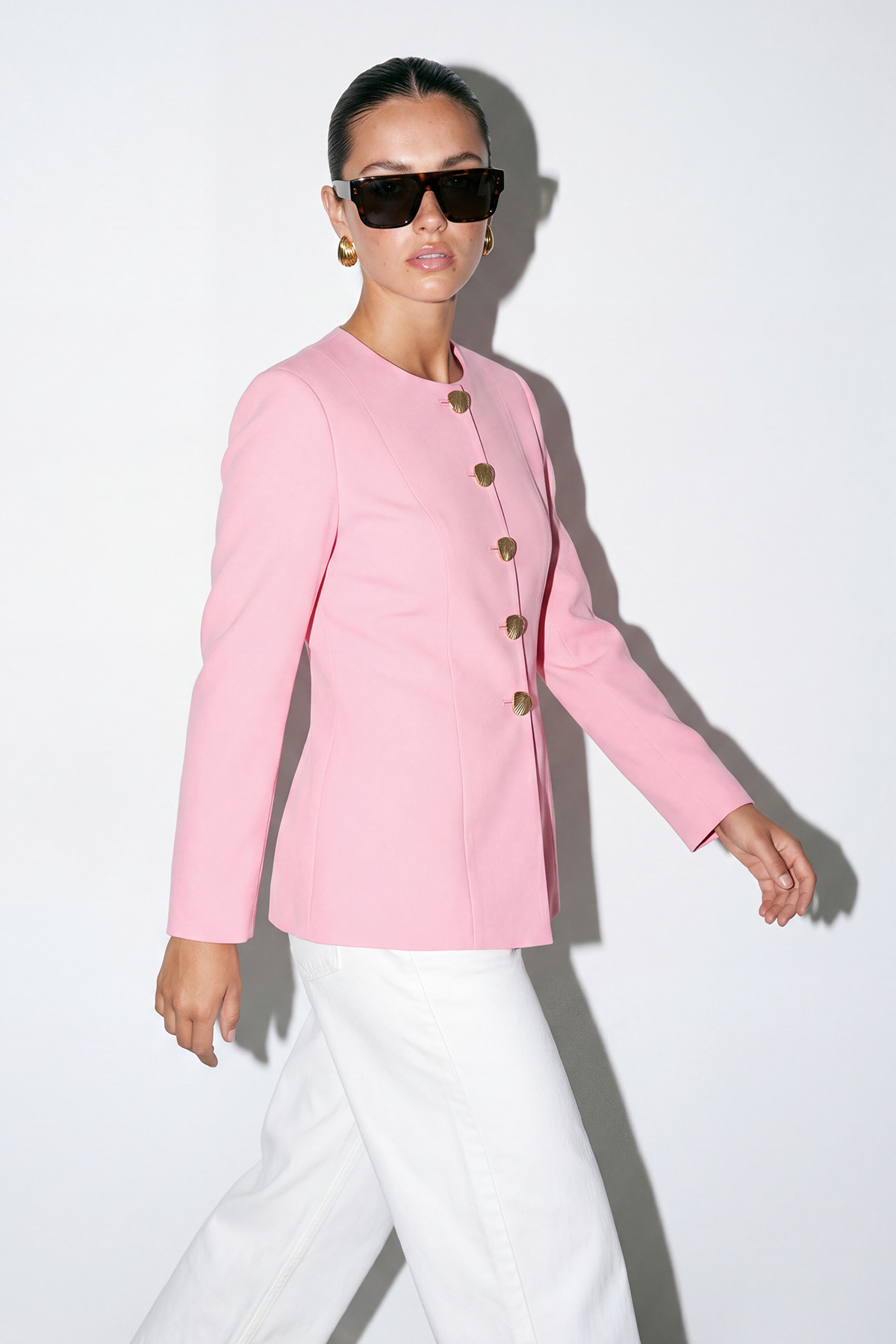 Drop by TrendyolMilla Pink Lined Oversized Woven Blazer Jacket Tdrss26Ce00009