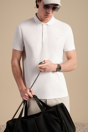 Avva Erkek Beyaz Kıvrılmaz Polo Yaka %100 Pamuk Basic Regular Fit T-Shirt B00...