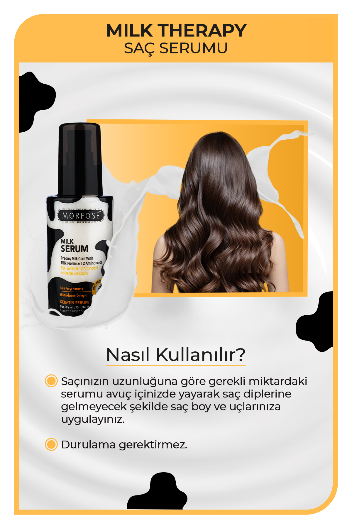 Milk Therapy Keratin Saç Serumu 100 Ml — milk t. serumm — تصویر 4 از 8