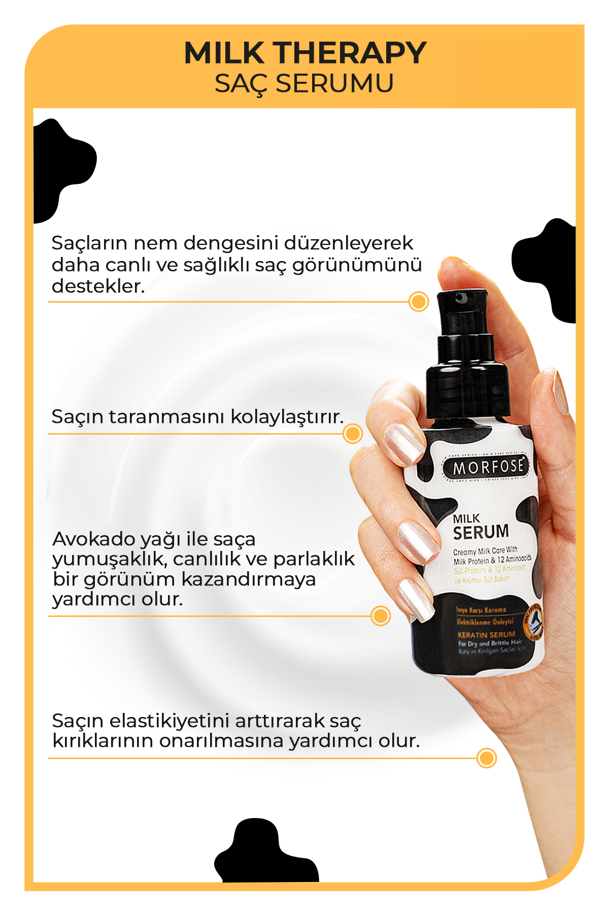 Milk Therapy Keratin Saç Serumu 100 Ml — milk t. serumm — تصویر 3 از 8