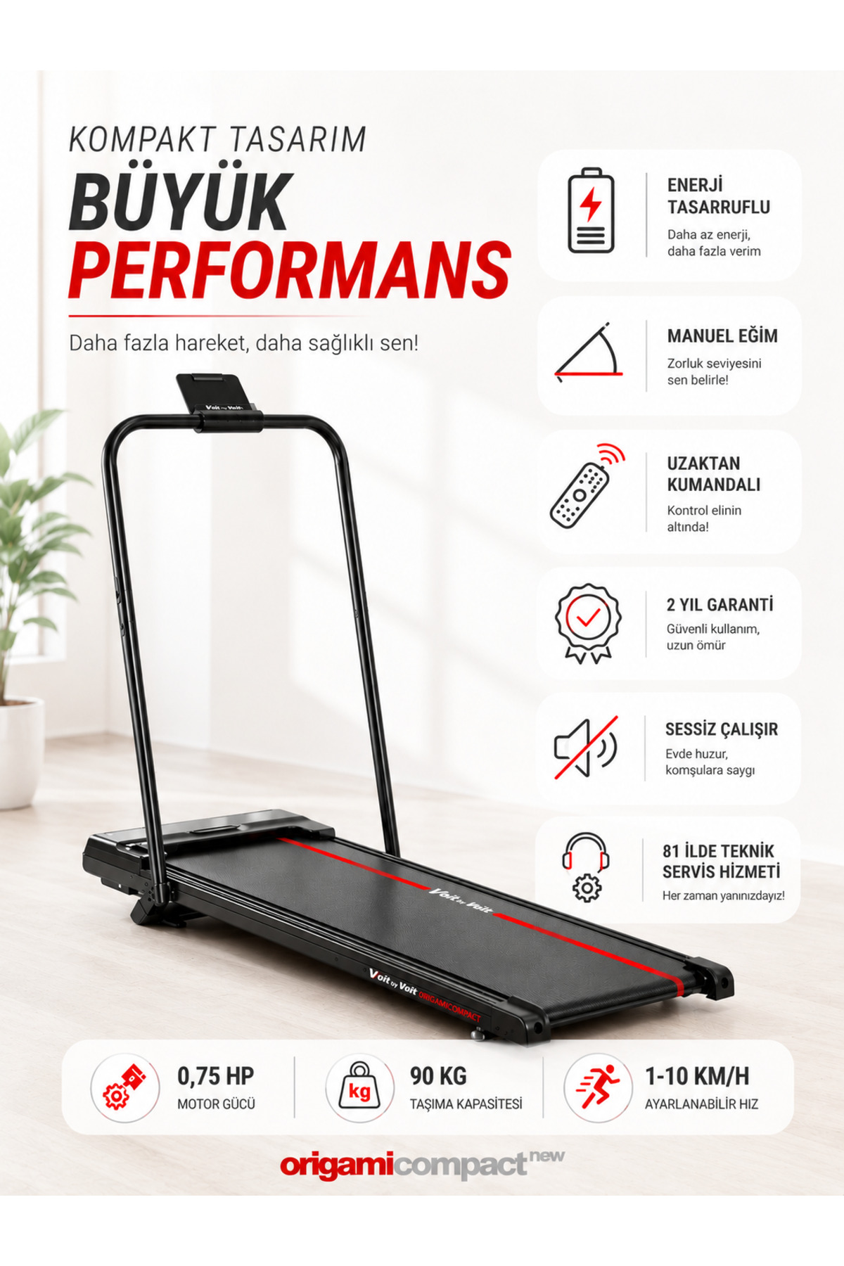 Vfit Origami Compact Foldable Household Treadmill 10 Km/h