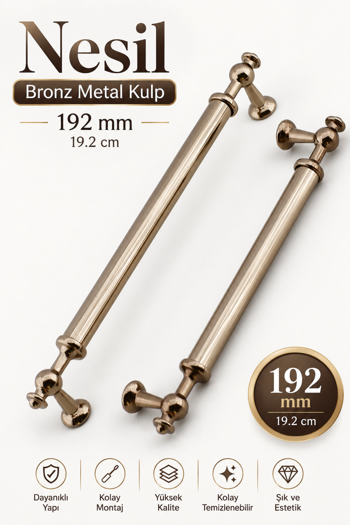Generation Bronze Metal Handle 192 Mm- 19.2 Cm Furniture Kitchen Drawer Cabinet Cabinet Handles Handle