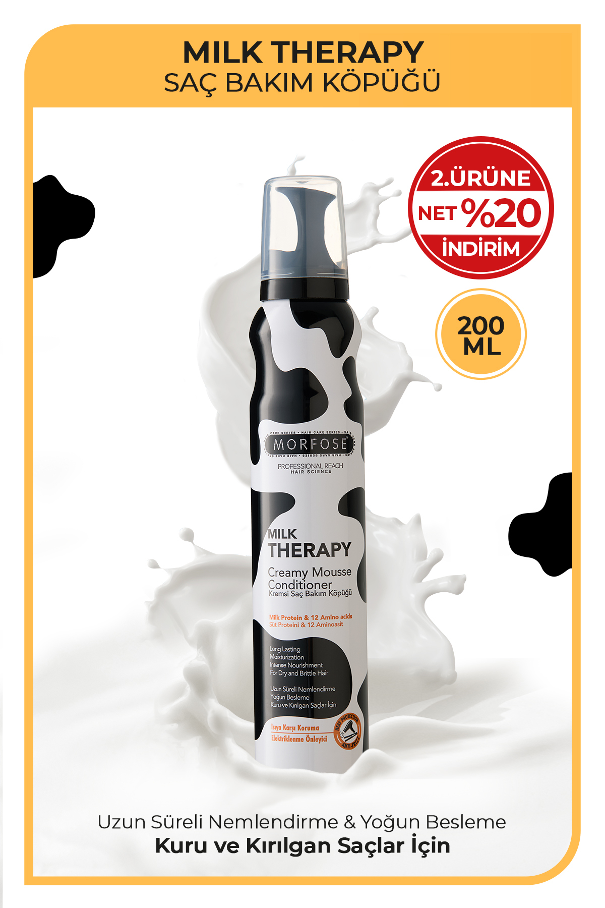 Morfose Milk Therapy Kremsi Saç Köpüğü 200 ml