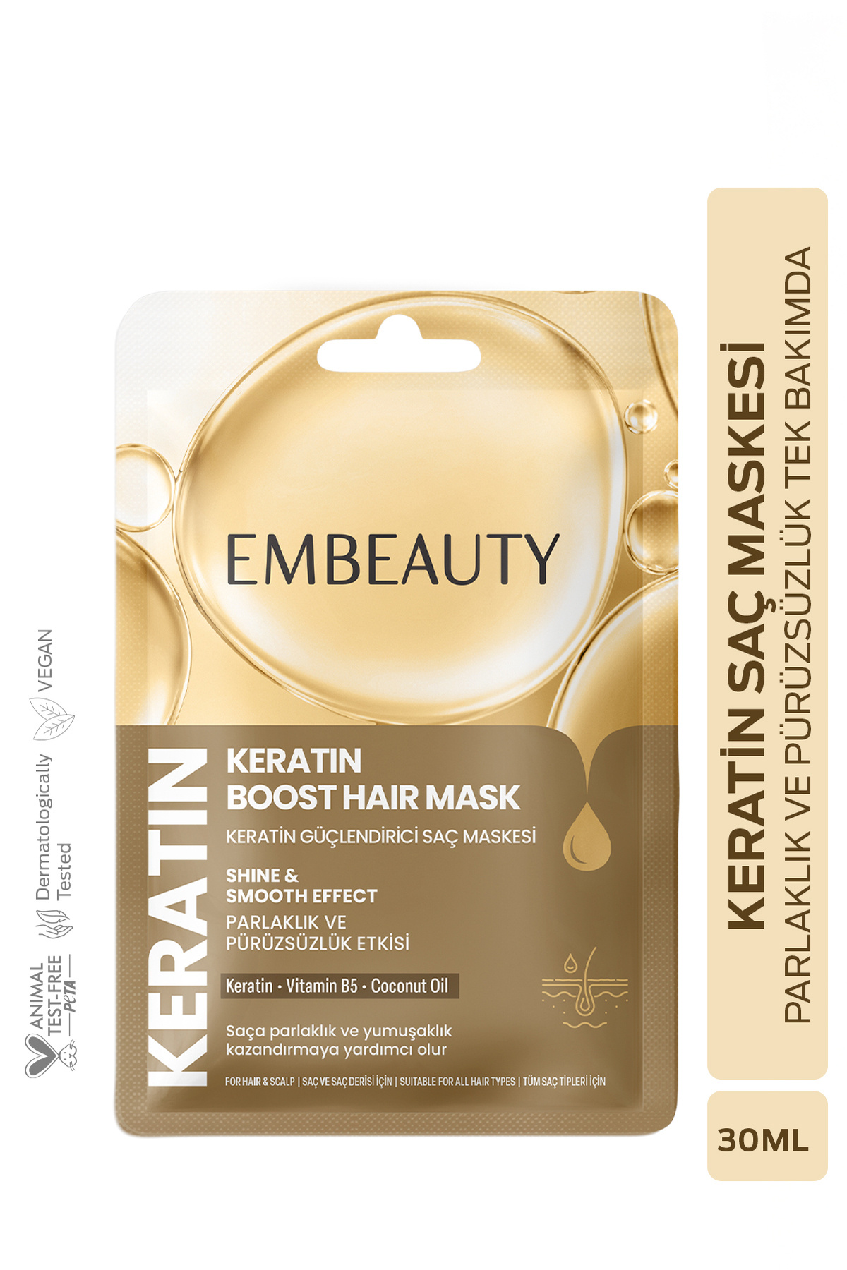 Embeauty Keratin Boost Hair Mask Işıltı ve Yumuşaklık Etkili Saç Maskesi 30 ml - Fiyatı, Yorumları