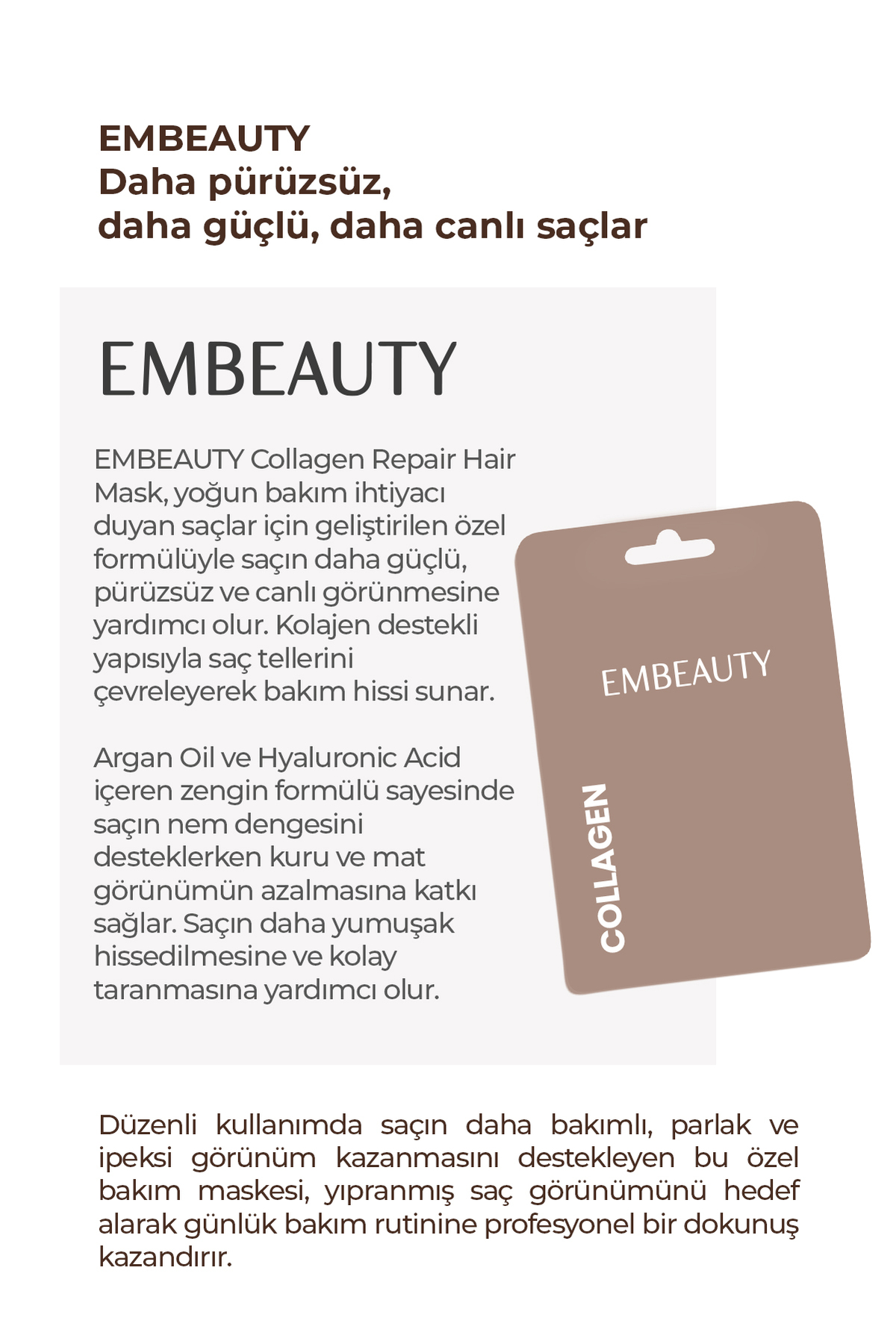 Collagen Hair Mask Pürüzsüzleştirici & Onarıcı Bakım 30 ML — CR-M001 — تصویر 4 از 7
