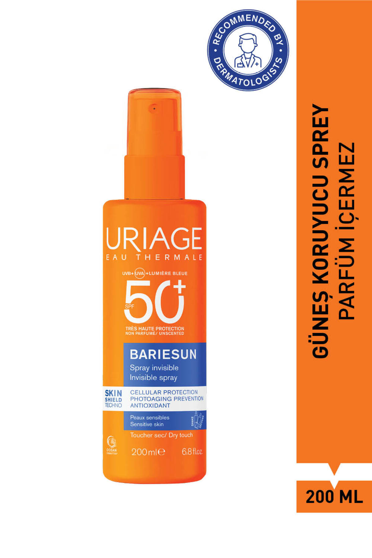Uriage BARIESUN SPF50+ Yüz ve Vücut için Parfüm İçermeyen Güneş Koruyucu Sprey 200 ml — 3661434028021