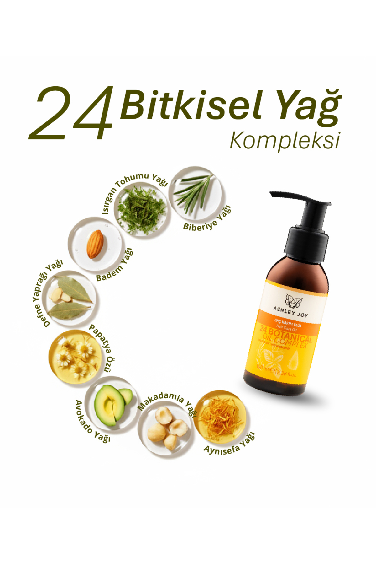 Dökülme Ve Yıpranma Karşıtı Bitkisel Kompleks Saç Bakım Yağı 100 ml — AJ.02.00003 — تصویر 6 از 8