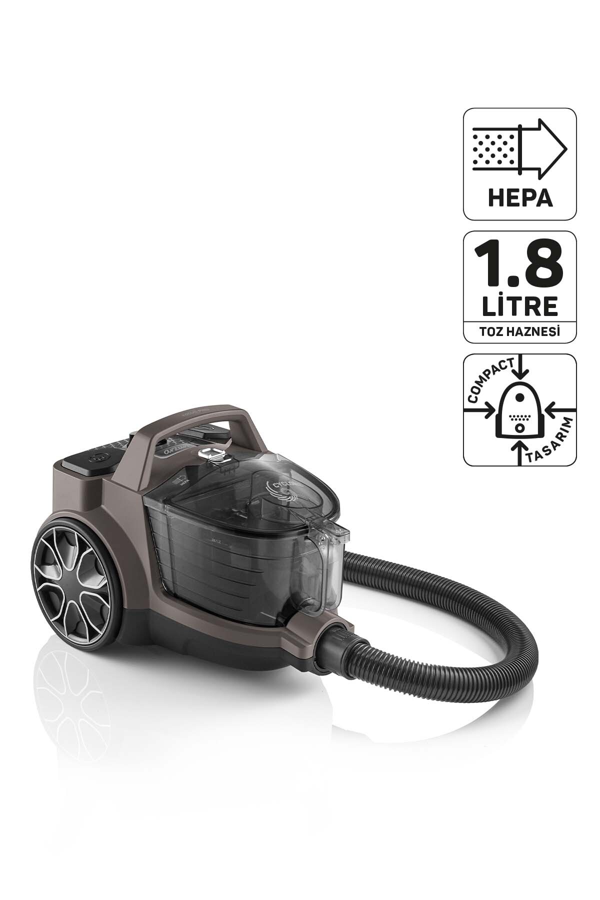 AR4137 Focus Pro Cyclone Bagless Vacuum Cleaner with HEPA Filter, 1.8L Dust Container, Soil