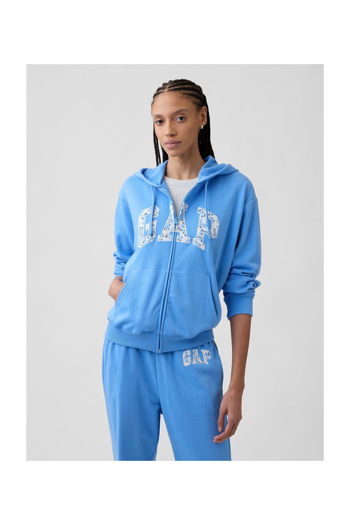 GAP Női pulóver, XL méret, UNION BLUE virágmintás, 100% pamut, Better Cotton ...