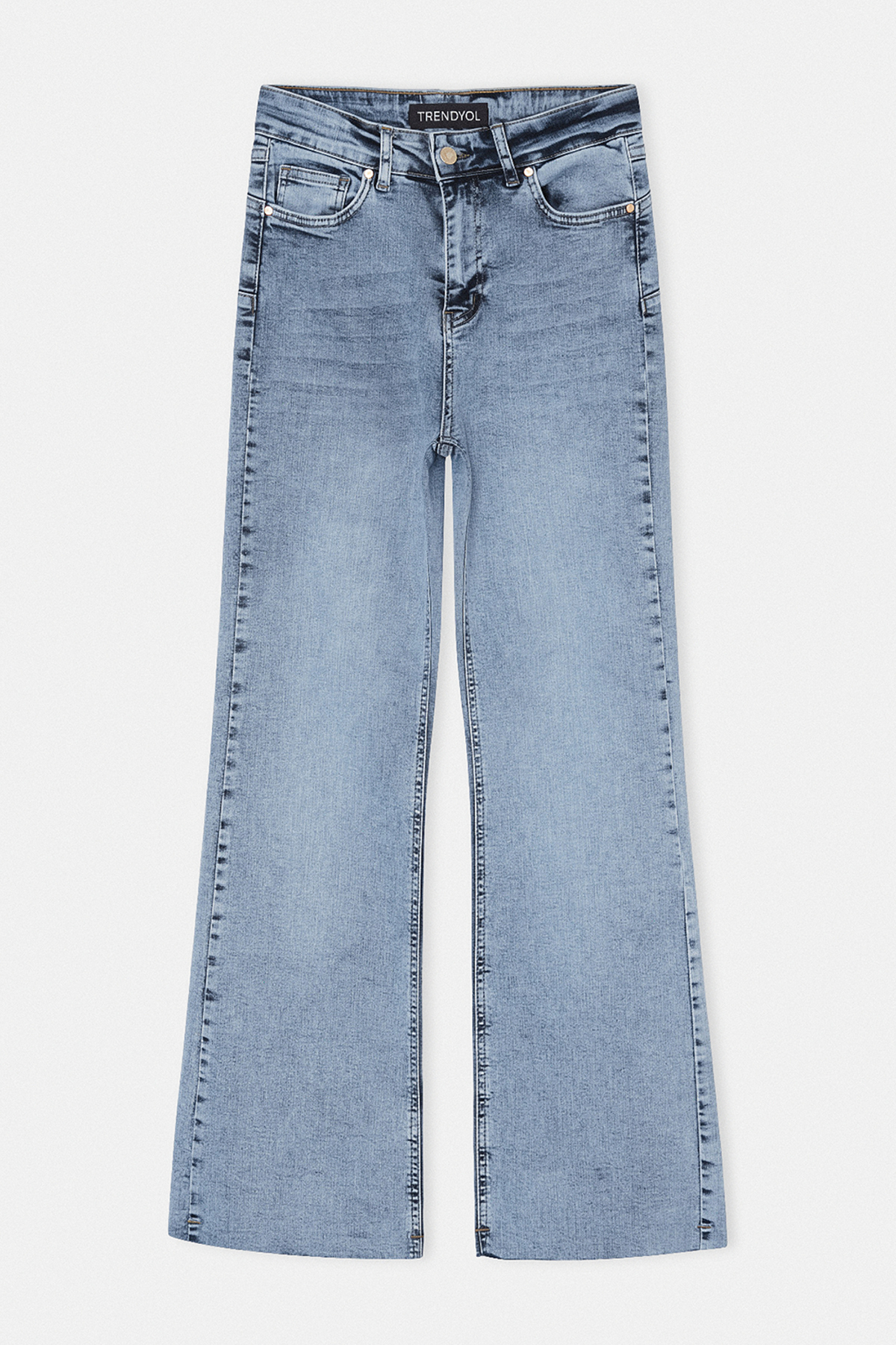 Drop by Trendyolmilla Mavi Esnek Kumaş Flare İspanyol Paça Jeans TDRSS26PL00040