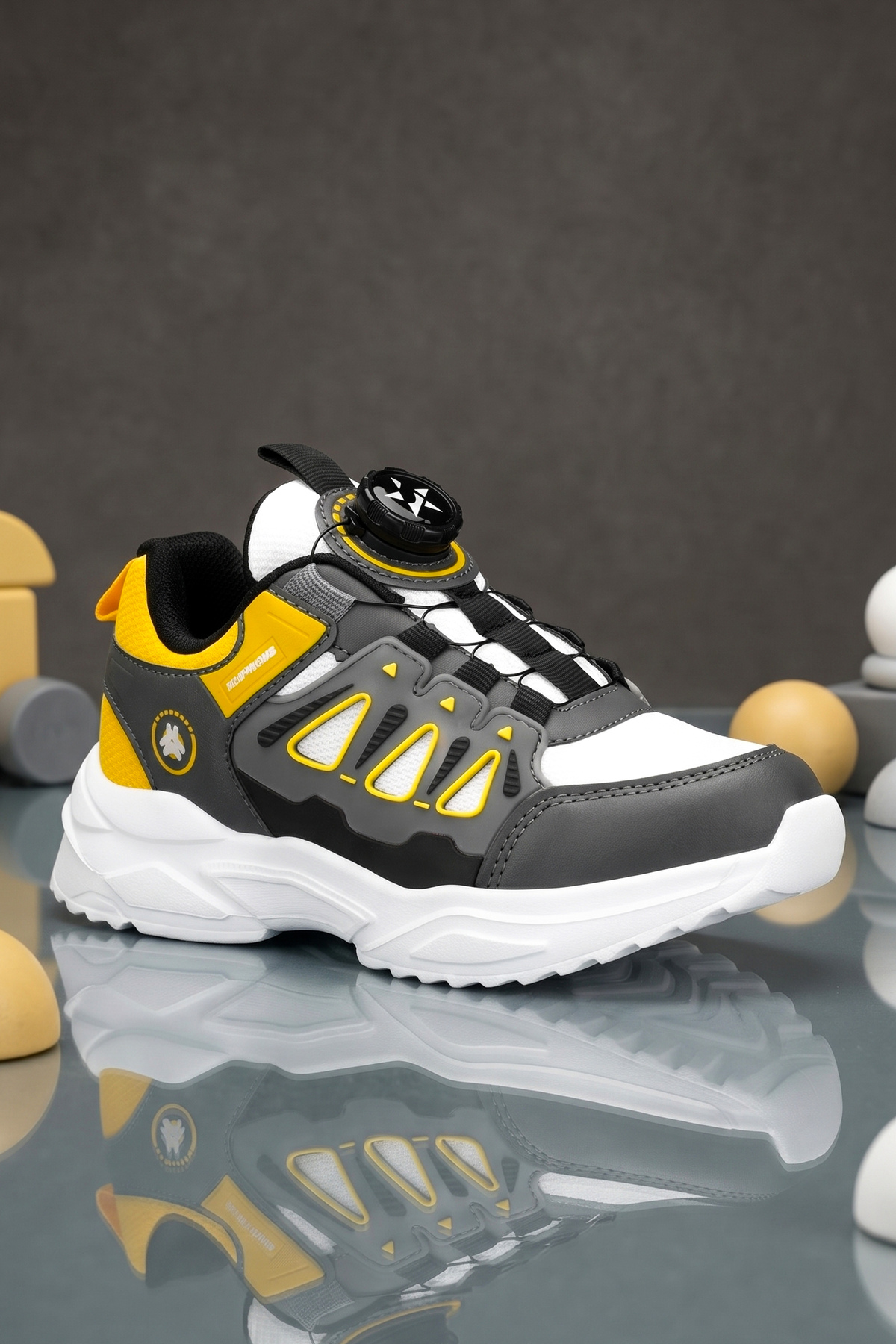 Kids DS Rubick Akıllı Bağcıklı Beyaz Sarı Çocuk Sneaker Günlük Spor Ayakkabı