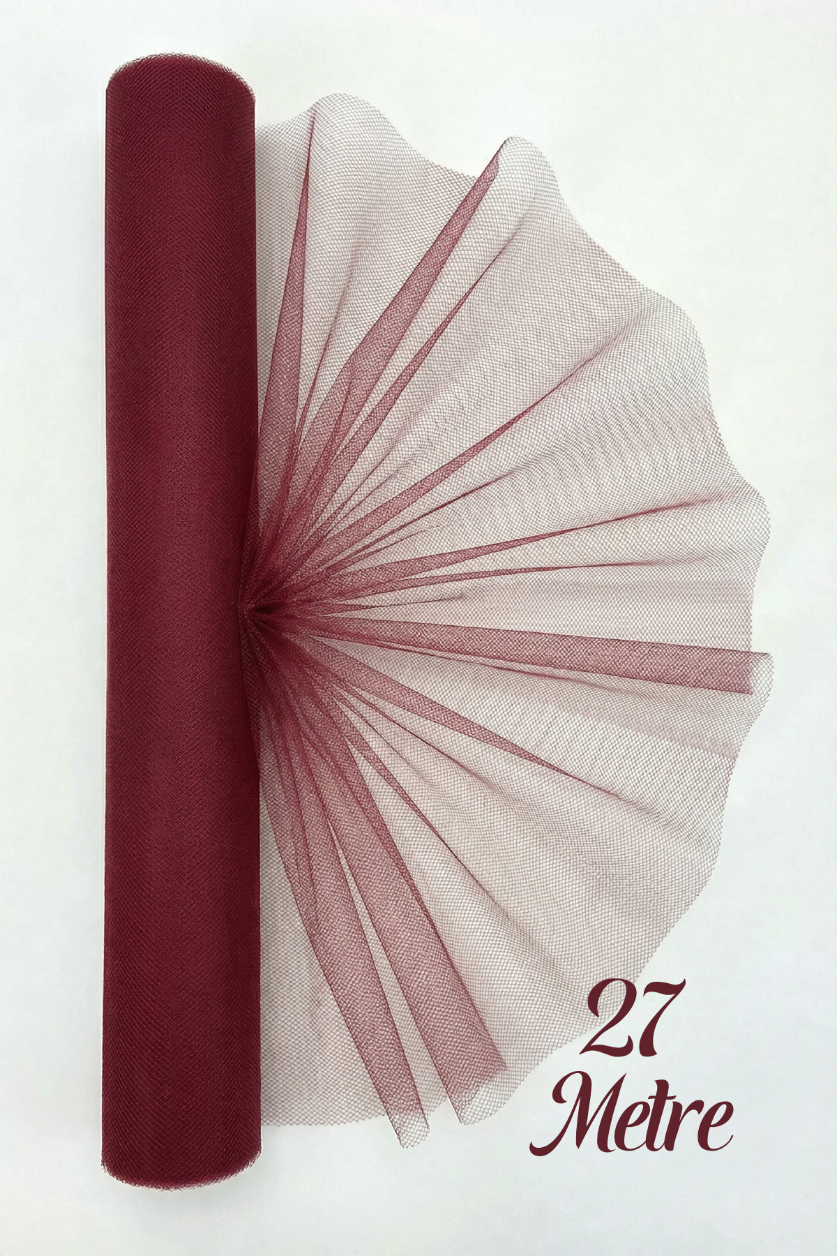 27 Meters Iranian Greek Tulle Burgundy, Engagement Dowry Bundle Door Birthday Convoy Party Decor Decoration (En70cm)