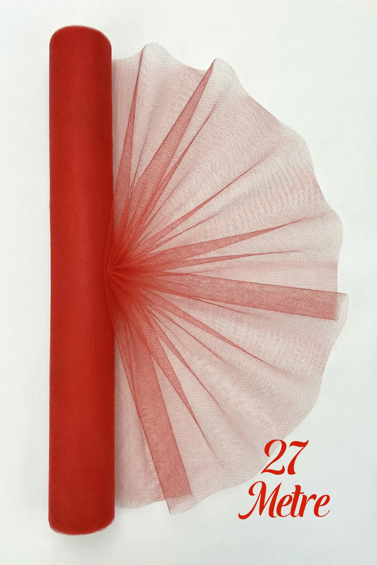 27 Meters Iranian Greek Tulle Red, Engagement Dowry Bundle Door Birthday Convoy Party Decoration, (Width 70cm)