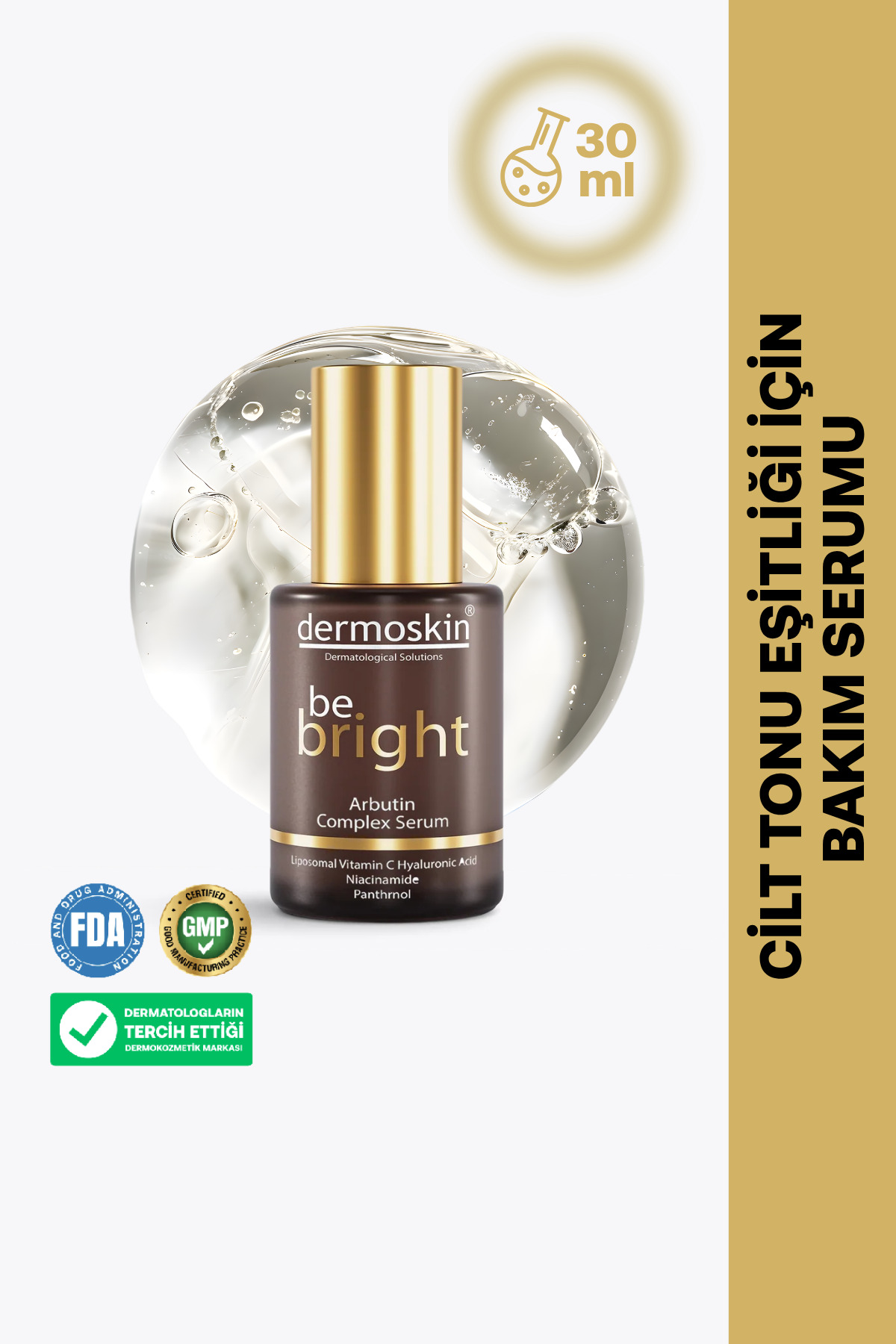 Be Bright Arbutin Complex Serum | Leke Karşıtı ve Cilt Tonu Eşitleyici | Hyaluronik Asit | 30 ml — DER0296 — تصویر 3 از 8