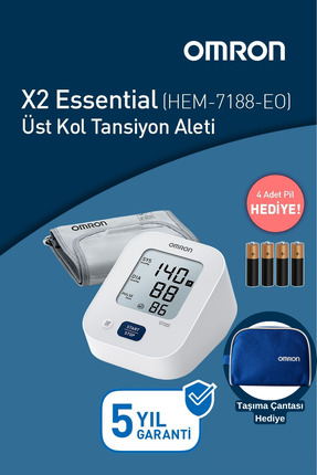 Omron X2 Essential Üst Koldan Ölçer Dijital Tansiyon Aleti+ Taşıma Çanta Hedi...