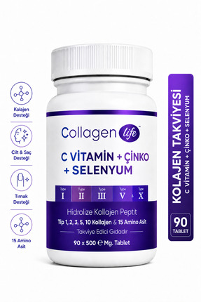 Collagen Life 5 Tip Kolajen Tip 1, Tip 2, Tip 3, Tip 5 ,tip 10, ( Selenyum , ...