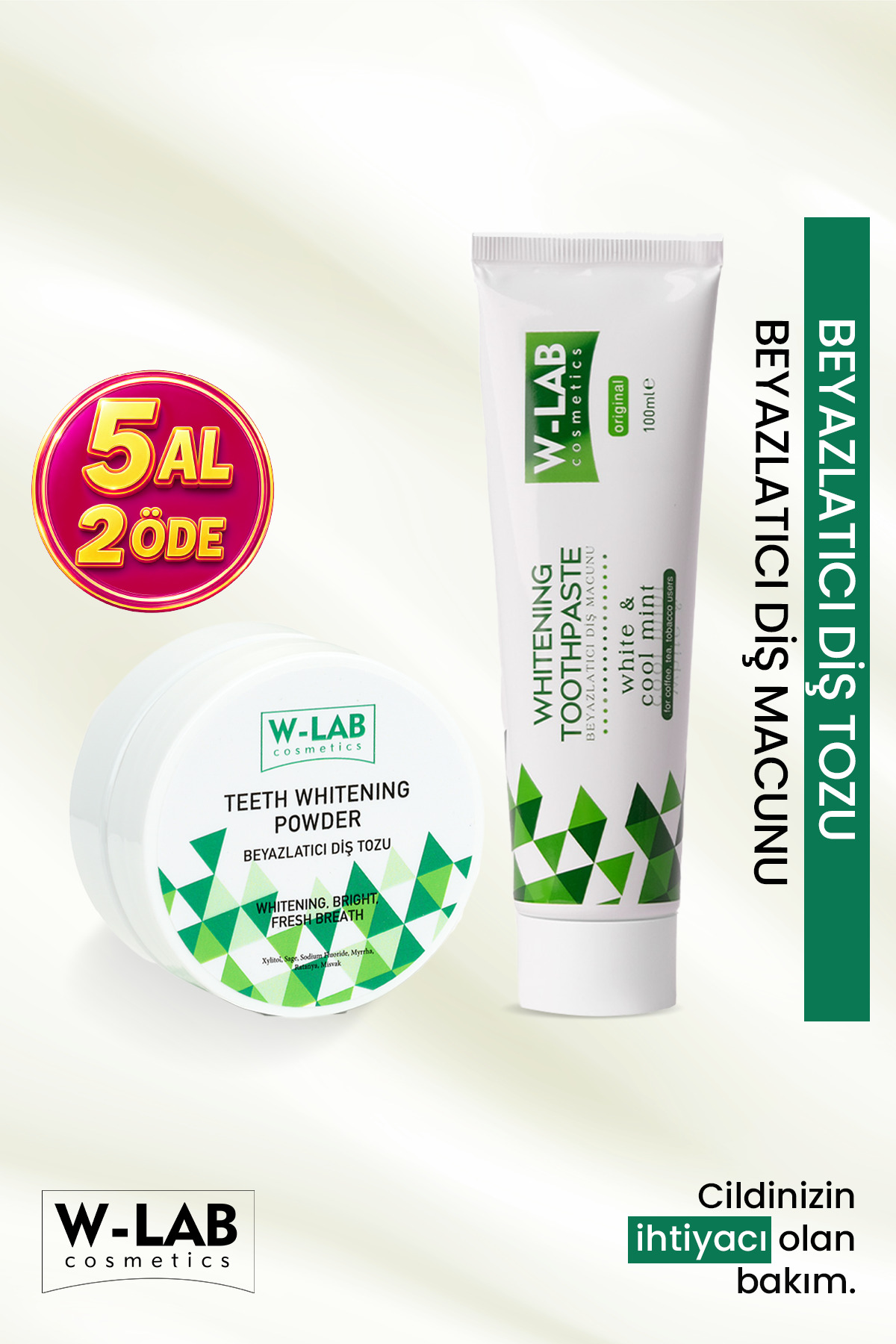 W-Lab Cosmetics Diş Beyazlatma Seti Çay,Kahve ve Sigara Lekesi Karşıtı Kalıcı Etkili - Fiyatı, Yorumları