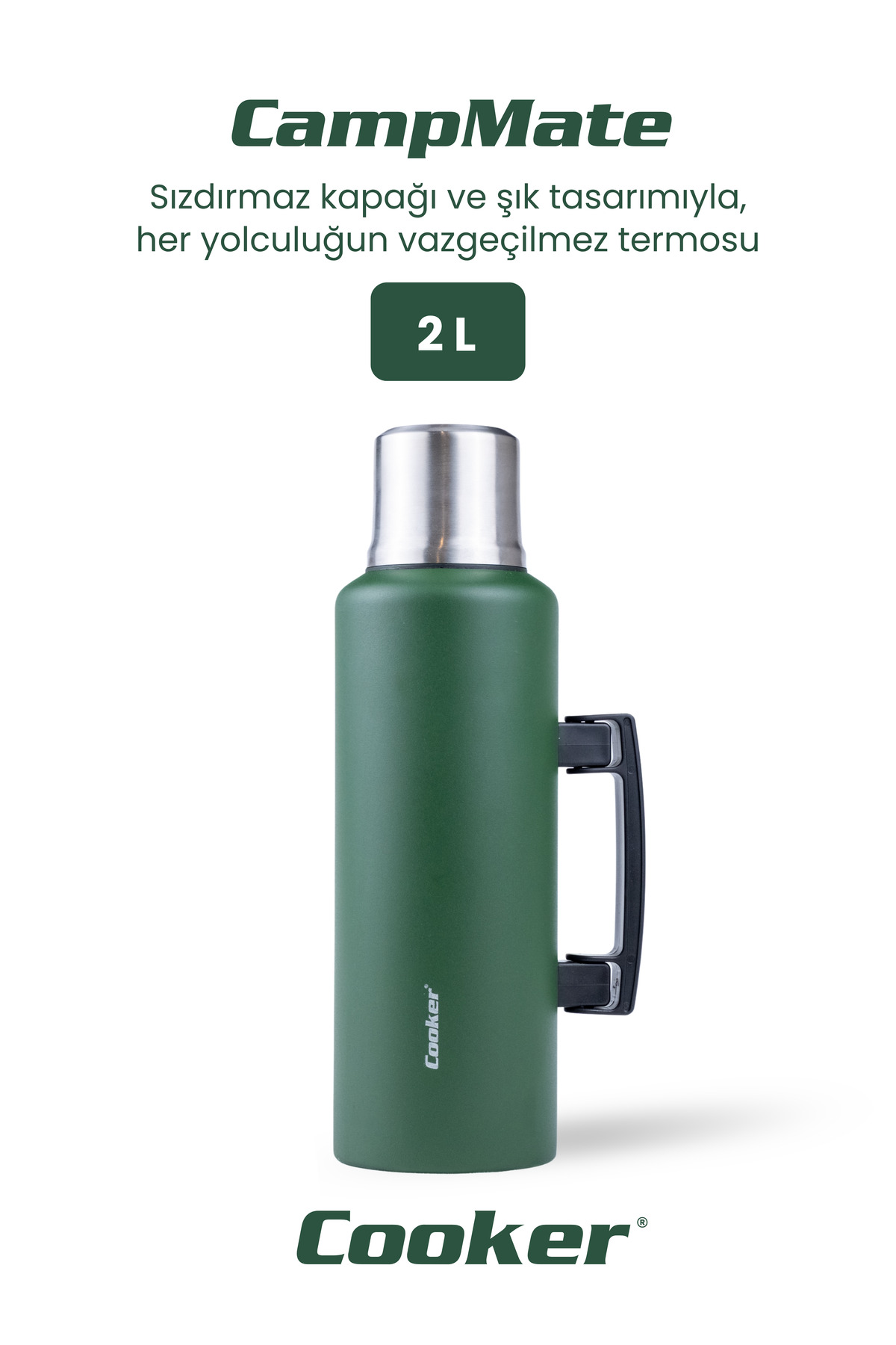 CampMate 2 Liter Stainless Steel Thermos Green CKR2128