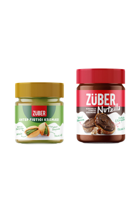Züber Antep Fıstığı Kreması 200 g + Nutzilla Fındık Kreması Kakaolu 315 g