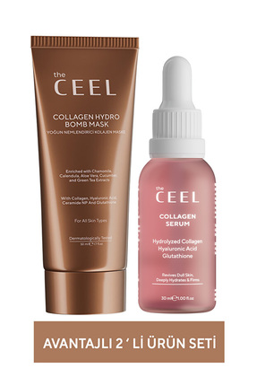 The Ceel İkili Kolajen Seti | Kolajen Maske ve Serum | Cilt Canlandırıcı Bakım