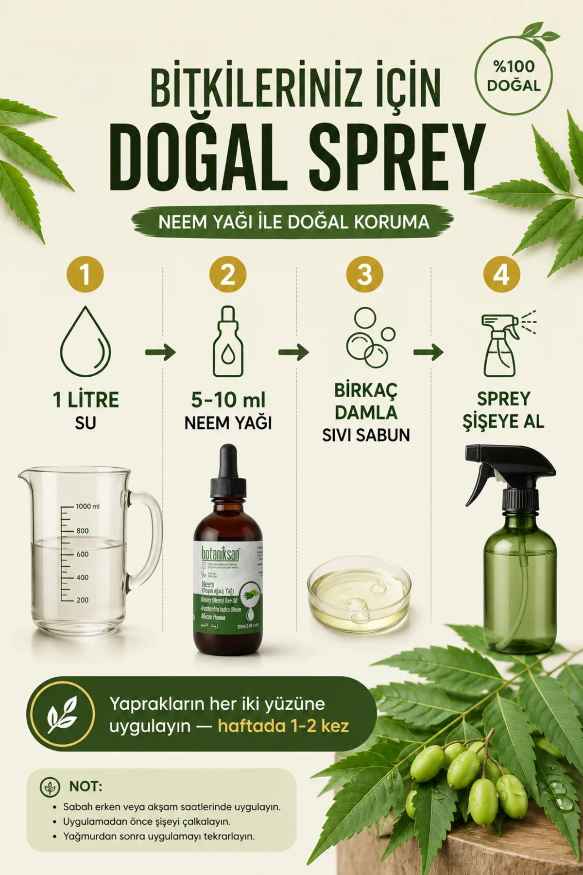 Neem Yağı 100ml - Tesbih Ağacı Soğuk Sıkım, Cilt & Saç & Bitki Bakımı İçin %100 Saf — TESBIHAGACIYAGI100ML — تصویر 3 از 8