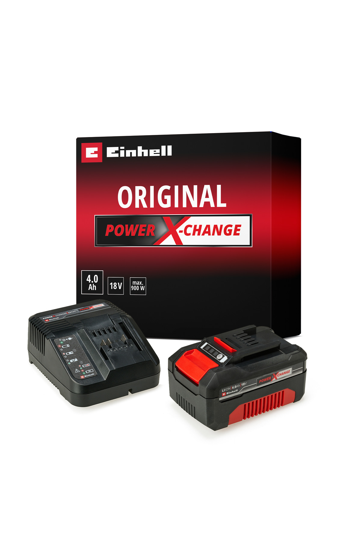 Original Einhell Battery and Charger Starter Kit Power X-Change (Li-Ion, 4.0 Ah battery) - 4512042